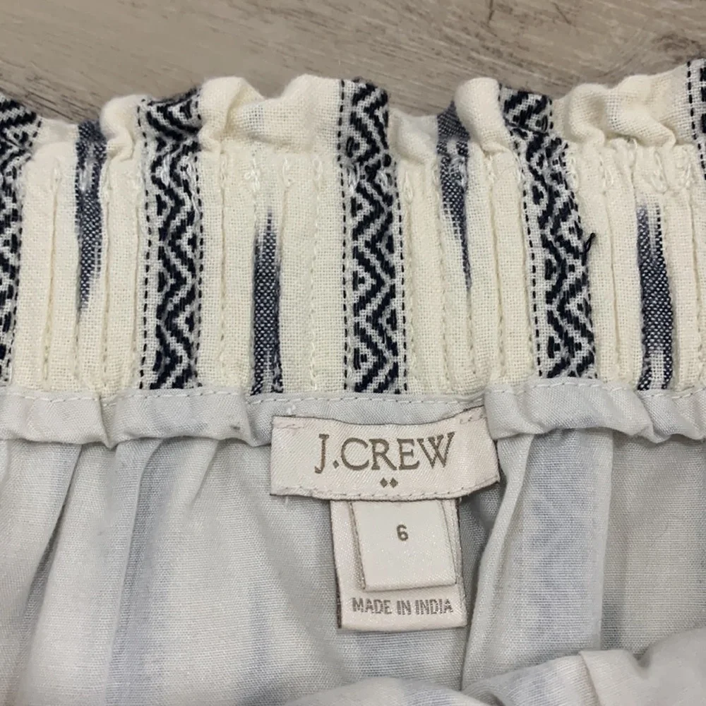 J Crew Print Boho Lined Mini Skirt Elastic Waistband Size 6